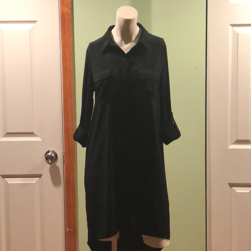 High-low black button down forever 21 dress